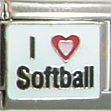 I love softball - enamel Italian charm